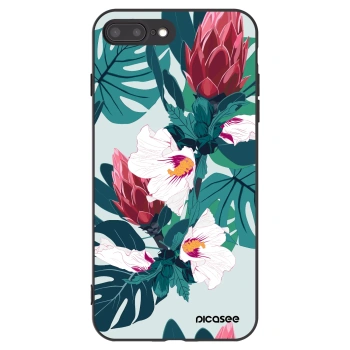 Picasee silikonowe czarne etui na Apple iPhone 7 Plus - Rhododendron