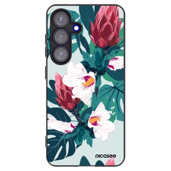 Picasee silikonowe czarne etui na Samsung Galaxy S25 5G - Rhododendron