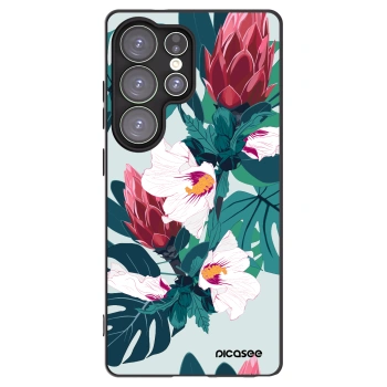 Picasee silikonowe czarne etui na Samsung Galaxy S25 Ultra 5G - Rhododendron
