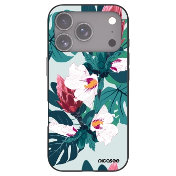 Picasee silikonowe czarne etui na Apple iPhone 17 Pro - Rhododendron
