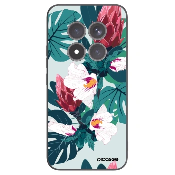 Picasee silikonowe czarne etui na Xiaomi Redmi Note 15 Pro+ - Rhododendron