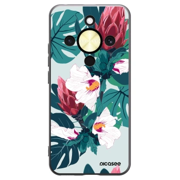 Picasee silikonowe czarne etui na Honor Magic8 Lite 5G - Rhododendron