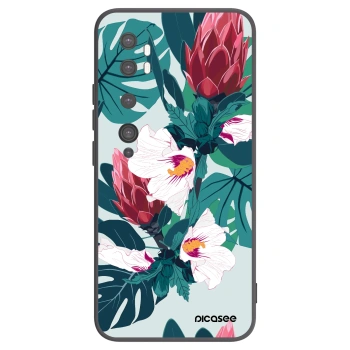 Picasee silikonowe czarne etui na Xiaomi Mi Note 10 (Pro) - Rhododendron
