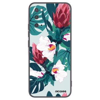 Picasee silikonowe czarne etui na Samsung Galaxy S20 G980F - Rhododendron
