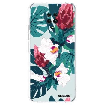 Picasee silikonowe przeźroczyste etui na Xiaomi Redmi Note 9 Pro - Rhododendron