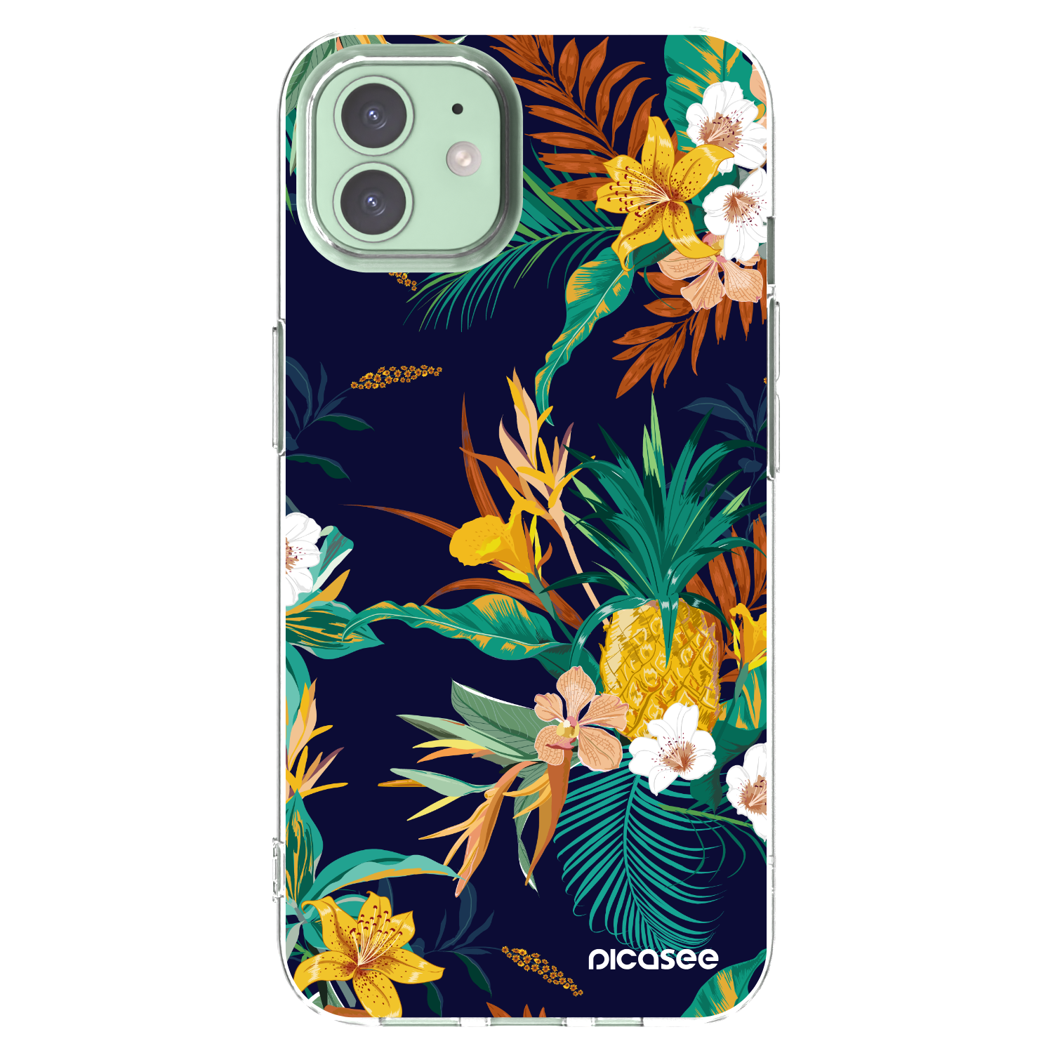 Picasee silikonowe przeźroczyste etui na Apple iPhone 12 - Pineapple Color