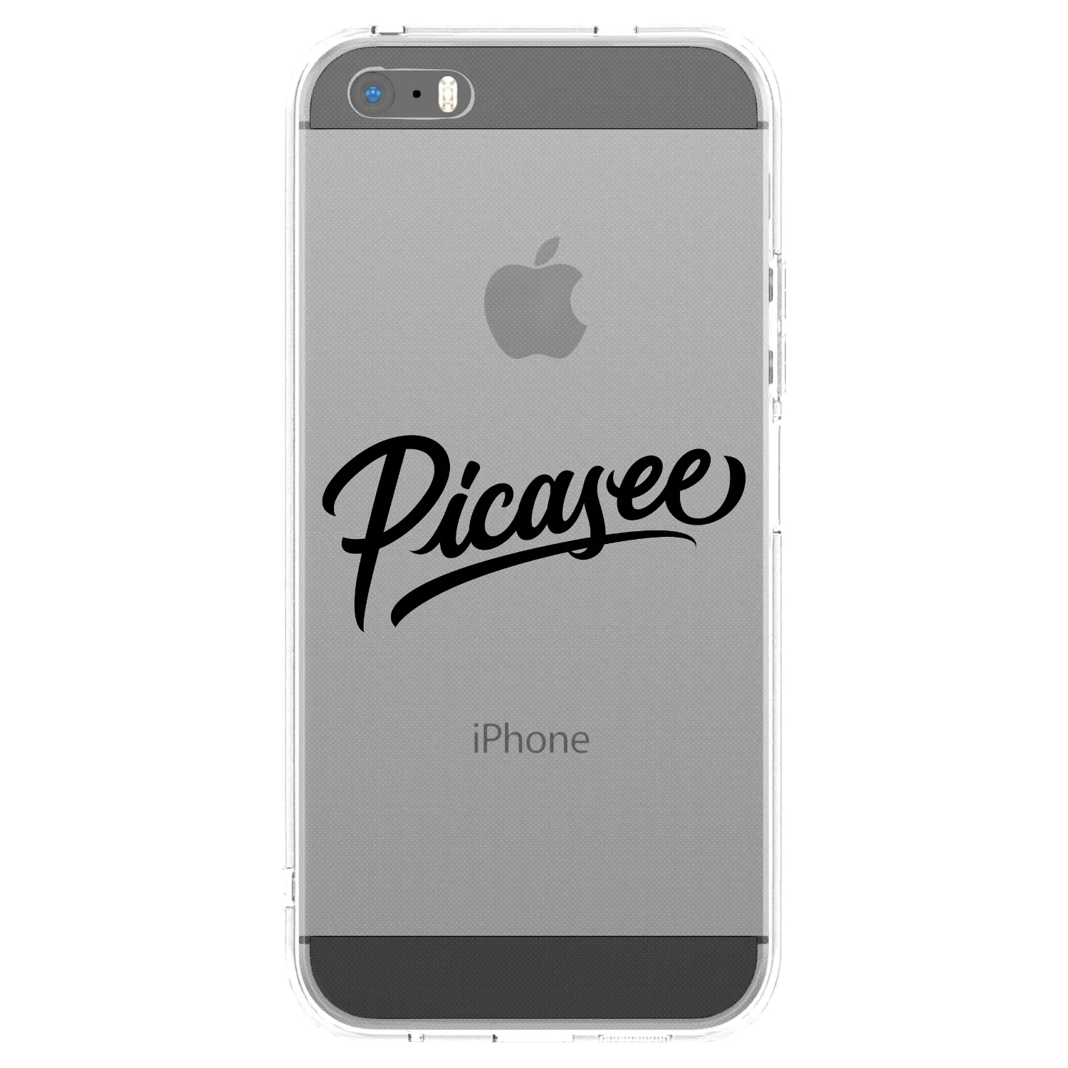 Picasee silikonowe przeźroczyste etui na Apple iPhone 5/5S/SE - Picasee - old logo - black