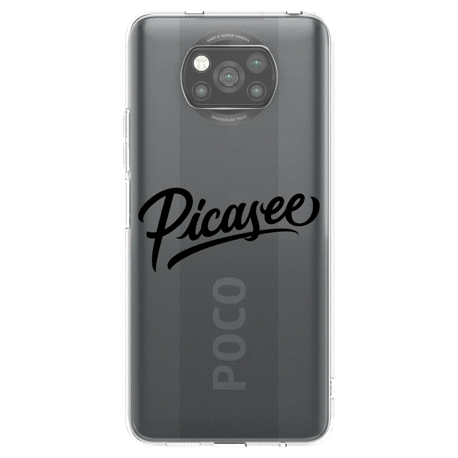 Picasee silikonowe czarne etui na Xiaomi Poco X3 - Picasee - old logo - black