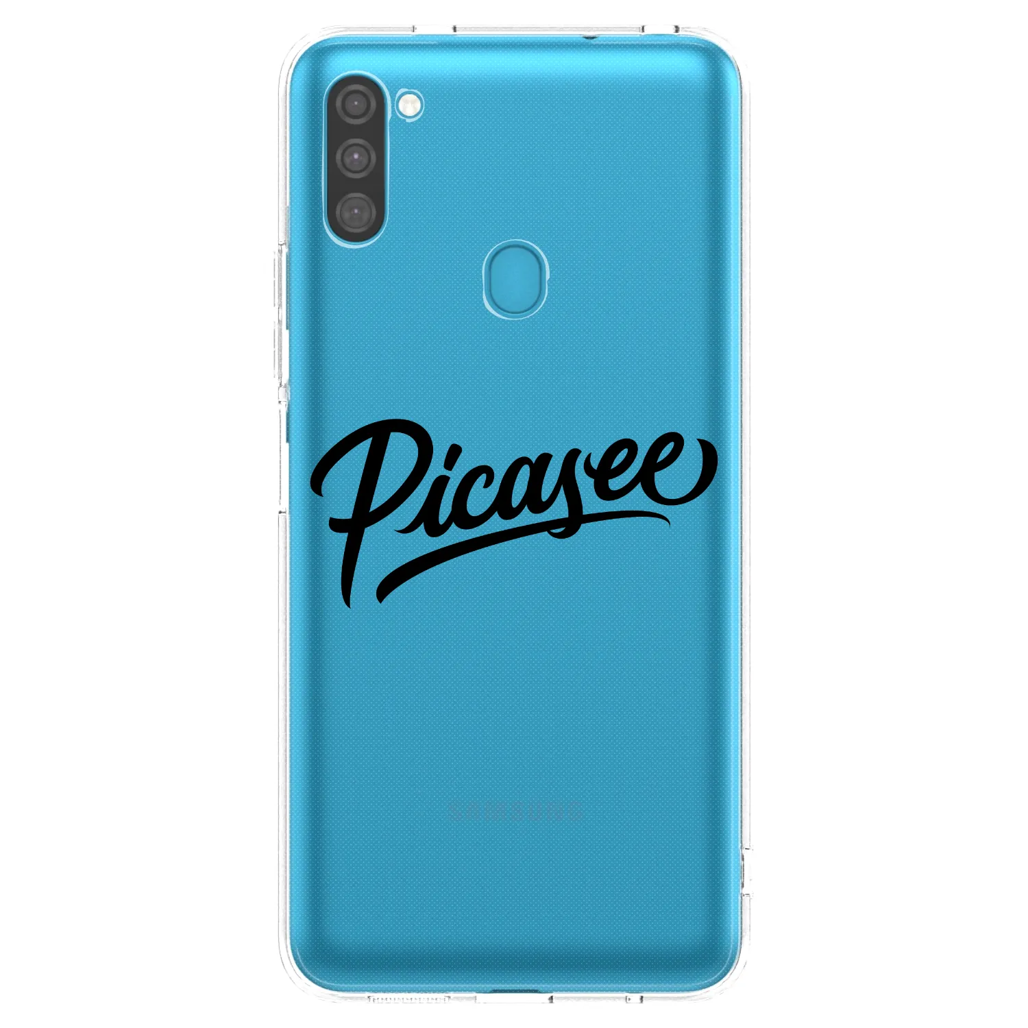 Picasee silikonowe przeźroczyste etui na Samsung Galaxy M11 - Picasee - old logo - black
