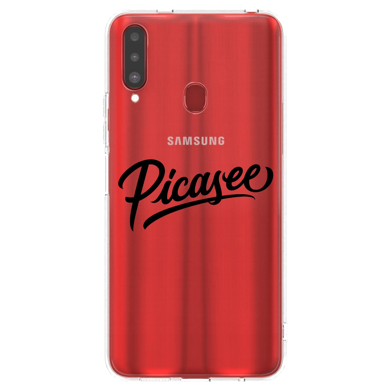 Picasee silikonowe przeźroczyste etui na Samsung Galaxy A20s - Picasee - old logo - black
