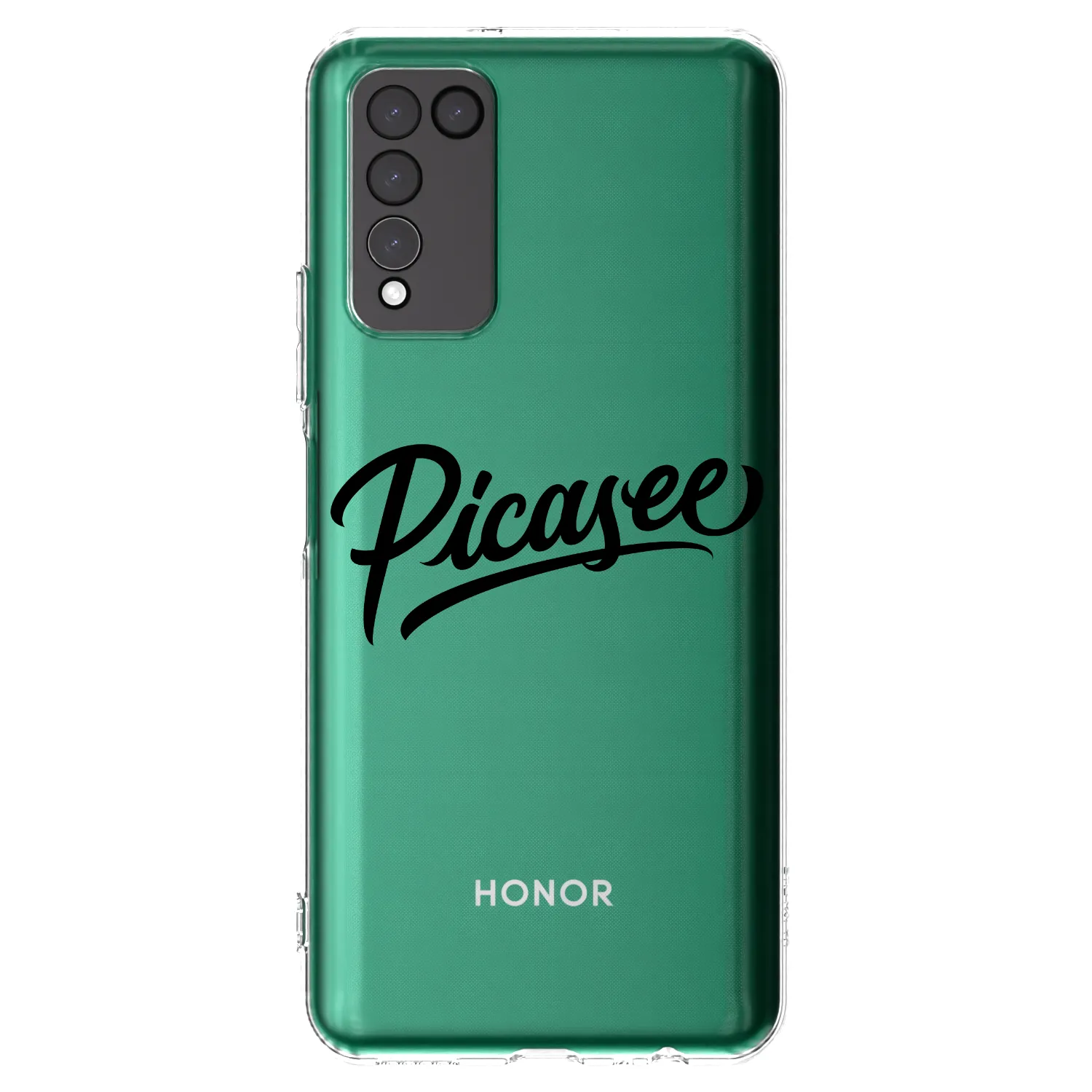 Picasee silikonowe przeźroczyste etui na Honor 10X Lite - Picasee - old logo - black