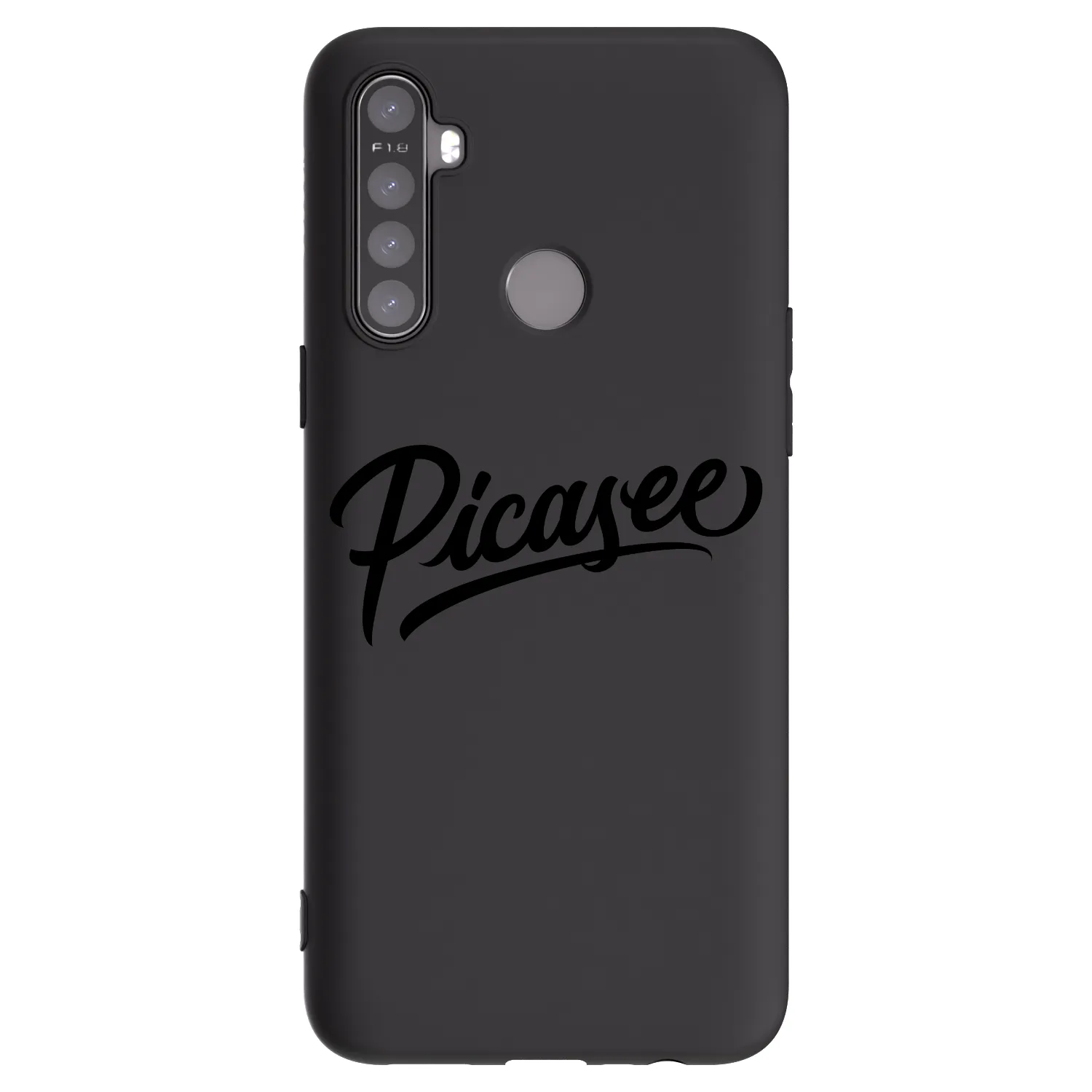 Picasee silikonowe czarne etui na Realme 5 - Picasee - old logo - black
