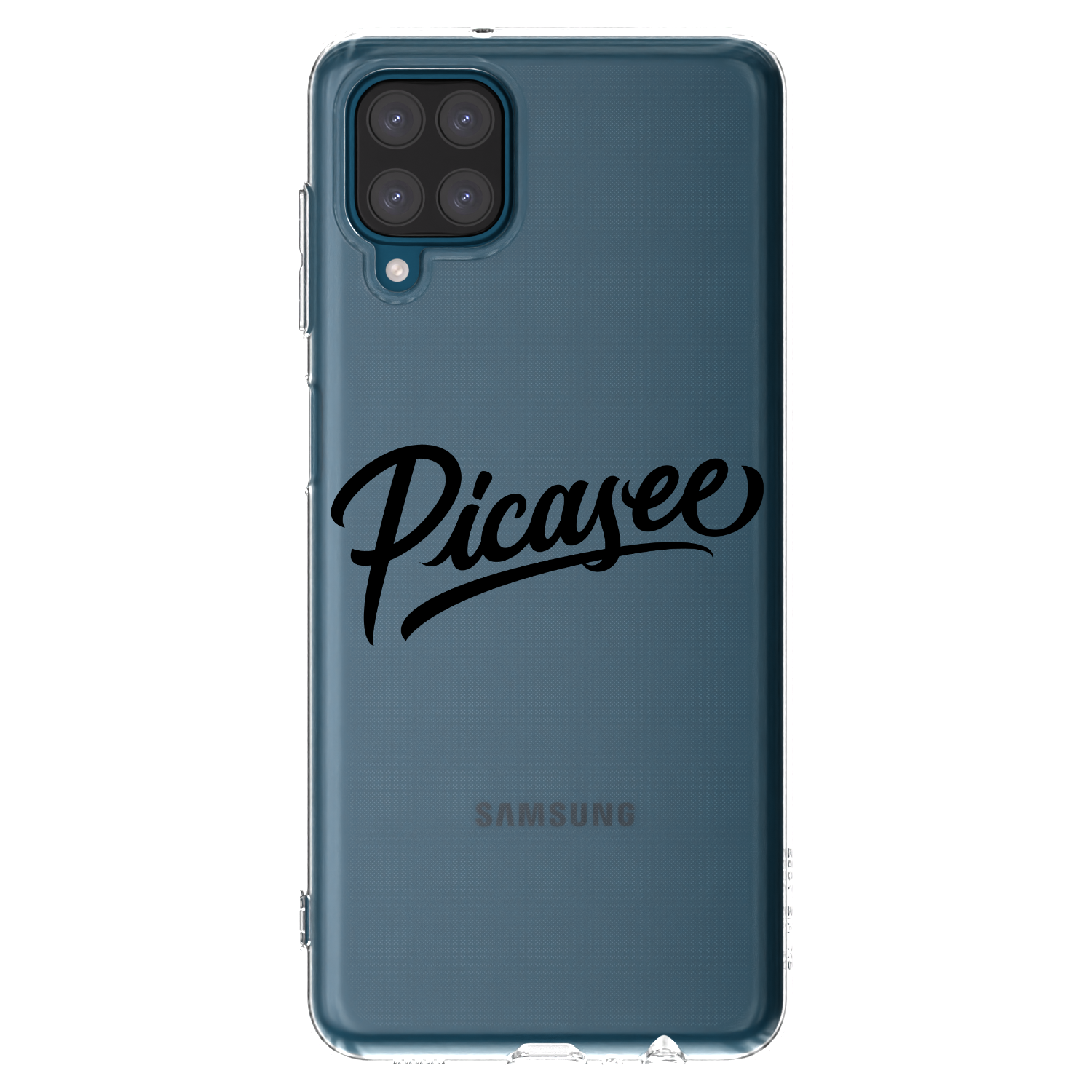 Picasee silikonowe przeźroczyste etui na Samsung Galaxy A12 A125F - Picasee - old logo - black