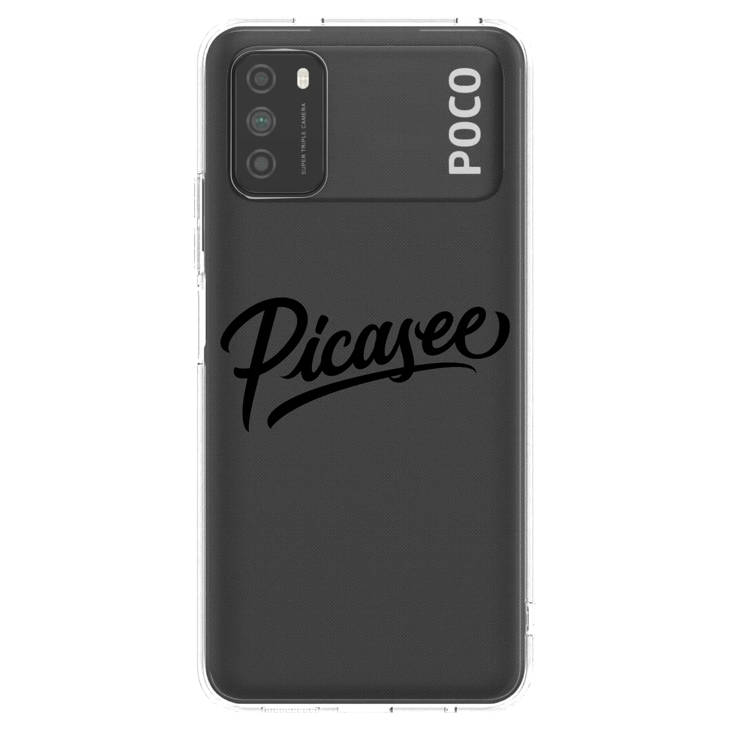 Picasee silikonowe przeźroczyste etui na Xiaomi Poco M3 - Picasee - old logo - black