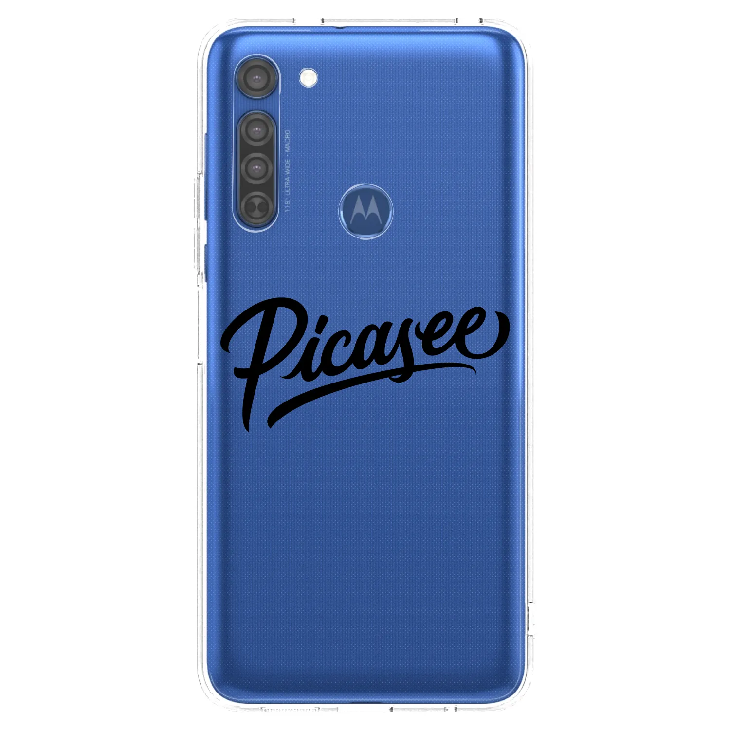Picasee silikonowe przeźroczyste etui na Motorola Moto G8 - Picasee - old logo - black