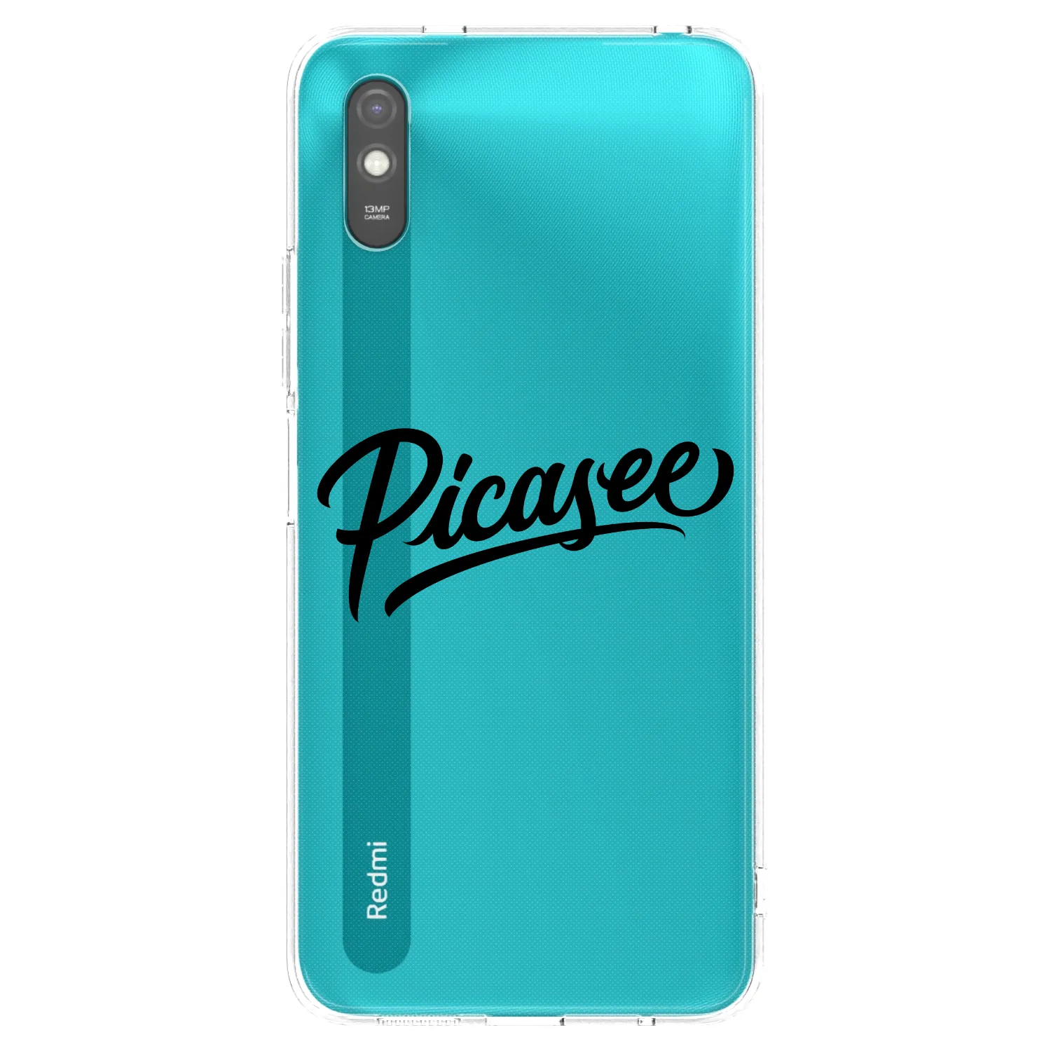 Picasee silikonowe przeźroczyste etui na Xiaomi Redmi 9AT - Picasee - old logo - black