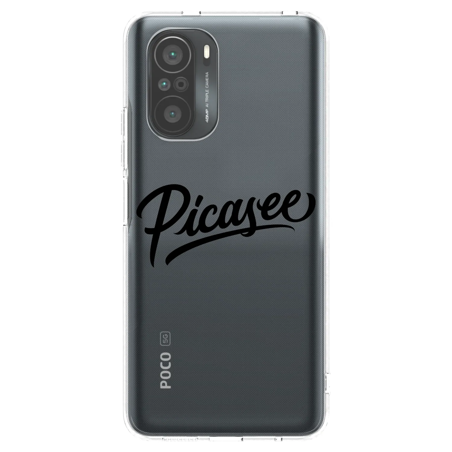 Picasee silikonowe przeźroczyste etui na Xiaomi Poco F3 - Picasee - old logo - black