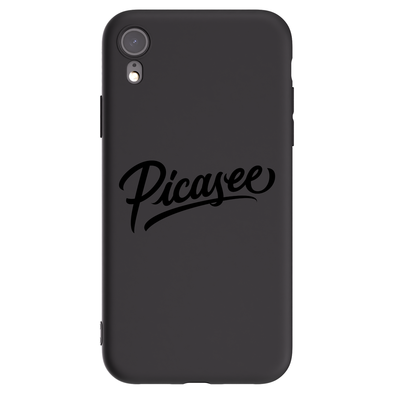Picasee silikonowe czarne etui na Apple iPhone XR - Picasee - old logo - black