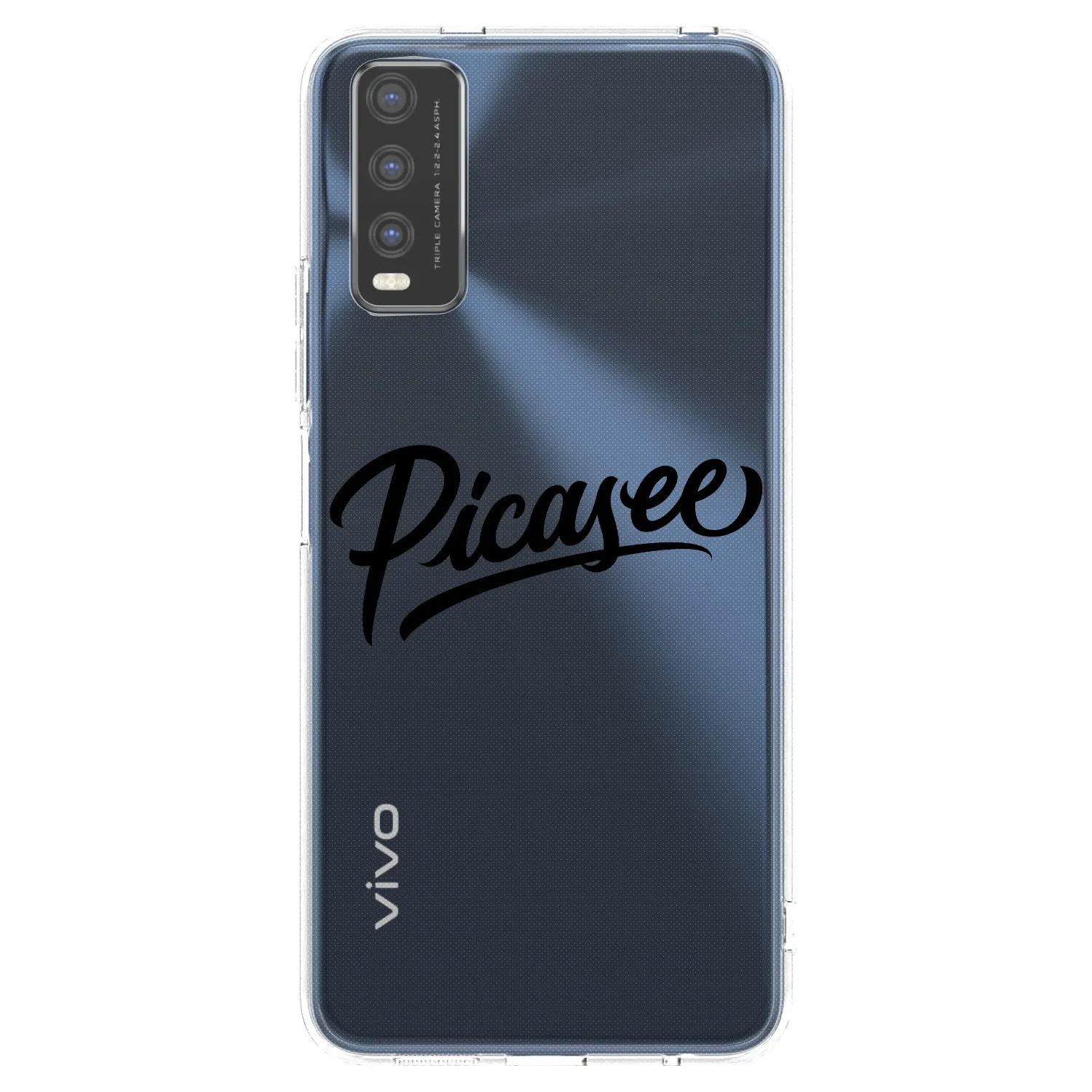 Picasee silikonowe przeźroczyste etui na Vivo Y20s - Picasee - old logo - black