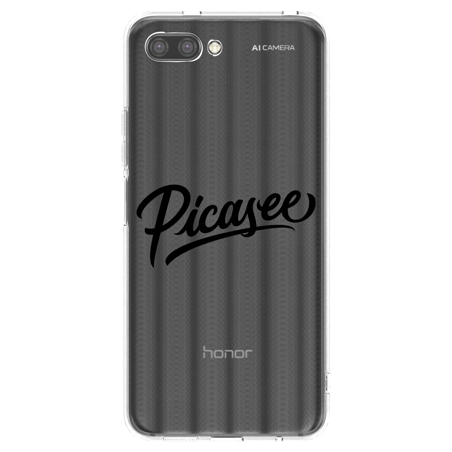 Picasee silikonowe przeźroczyste etui na Honor 10 - Picasee - old logo - black