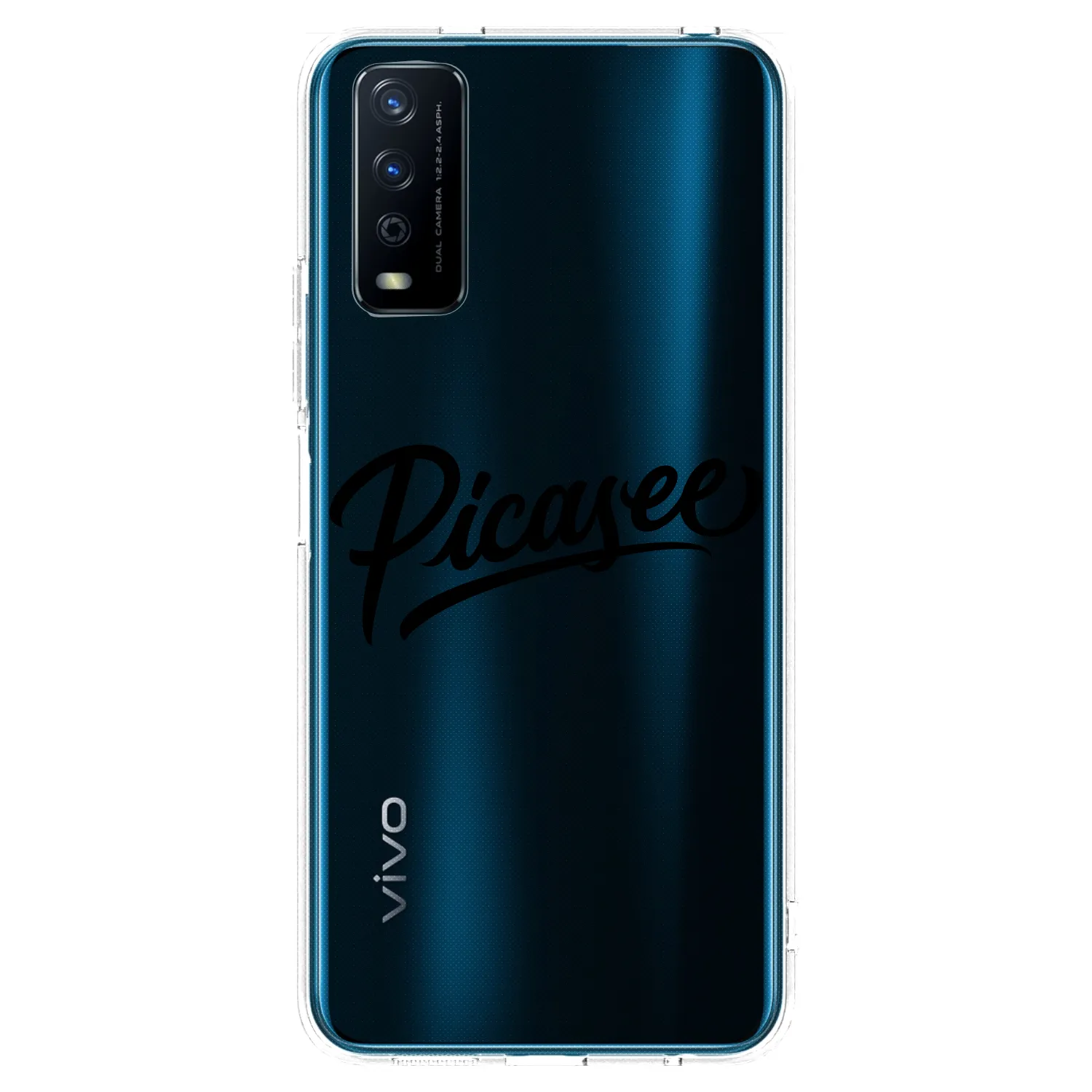 Picasee silikonowe przeźroczyste etui na Vivo Y11s - Picasee - old logo - black