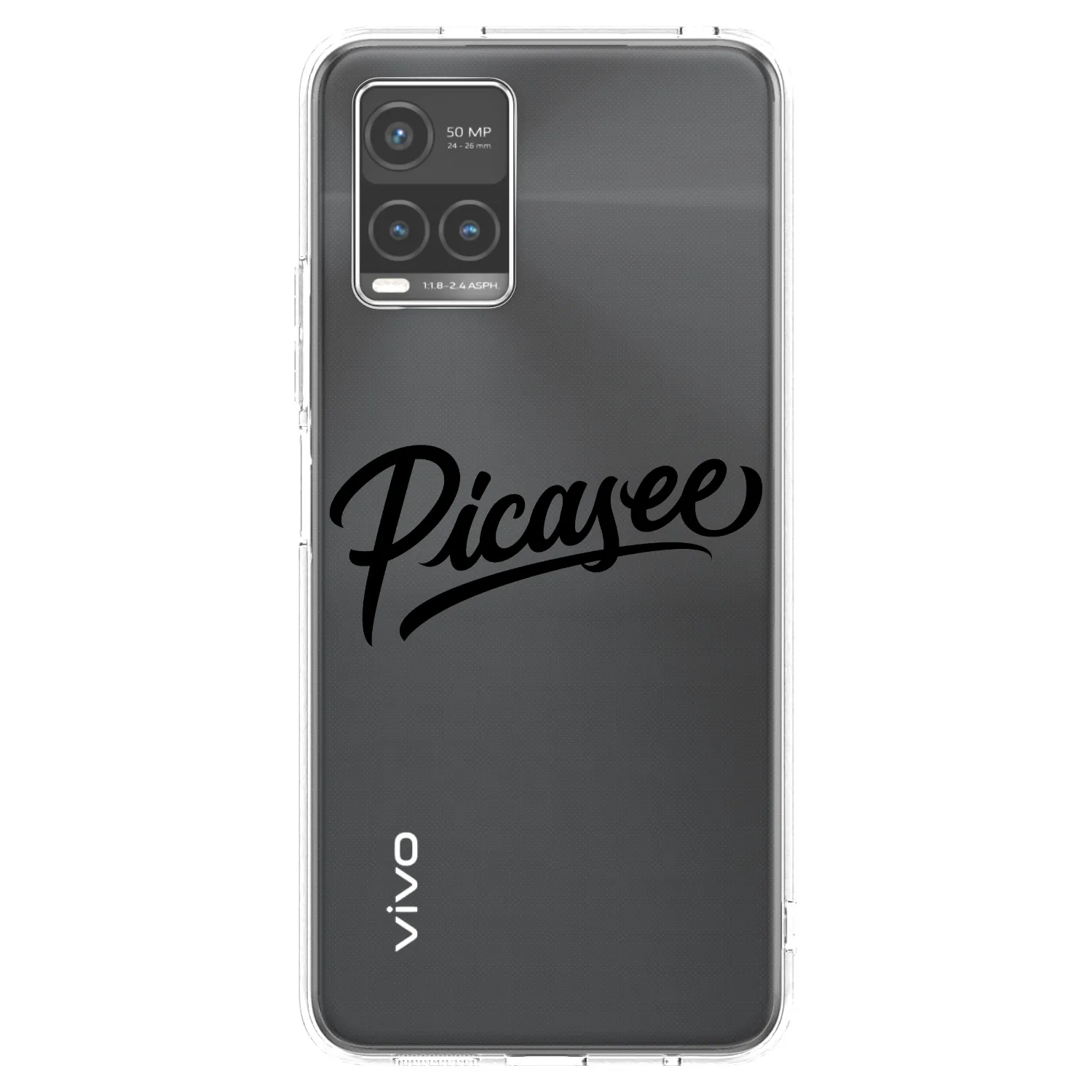 Picasee silikonowe przeźroczyste etui na Vivo Y33s - Picasee - old logo - black