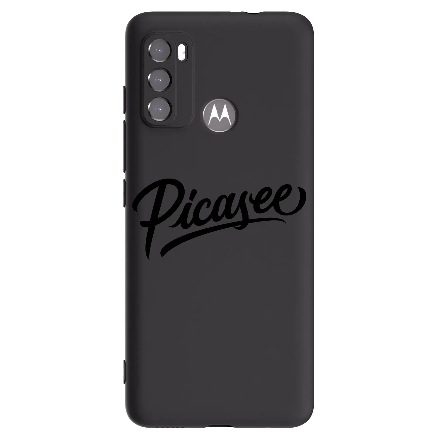 Picasee silikonowe czarne etui na Motorola Moto G60 - Picasee - old logo - black