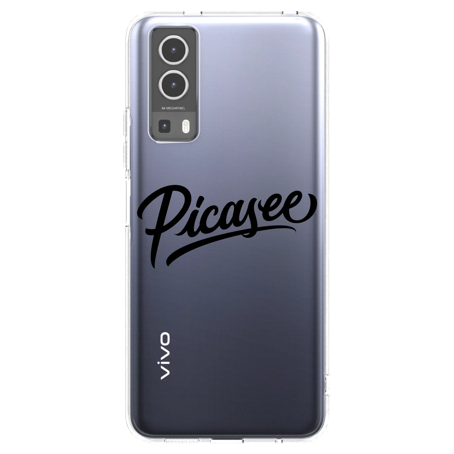 Picasee silikonowe przeźroczyste etui na Vivo Y72 5G - Picasee - old logo - black