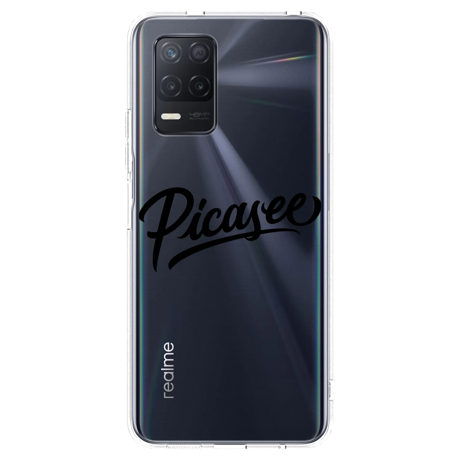 Picasee silikonowe przeźroczyste etui na Realme 8 5G - Picasee - old logo - black