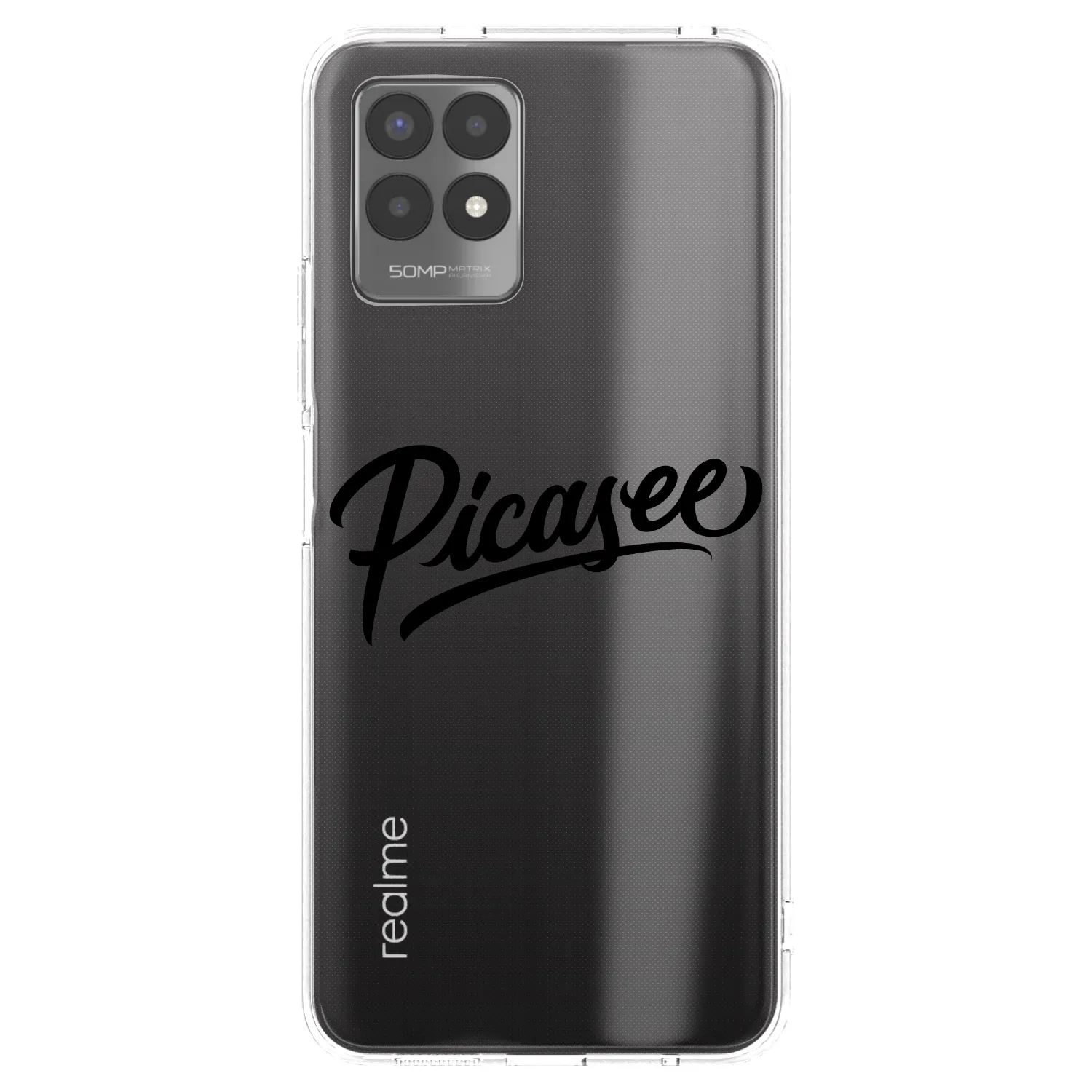 Picasee silikonowe przeźroczyste etui na Realme 8i - Picasee - old logo - black