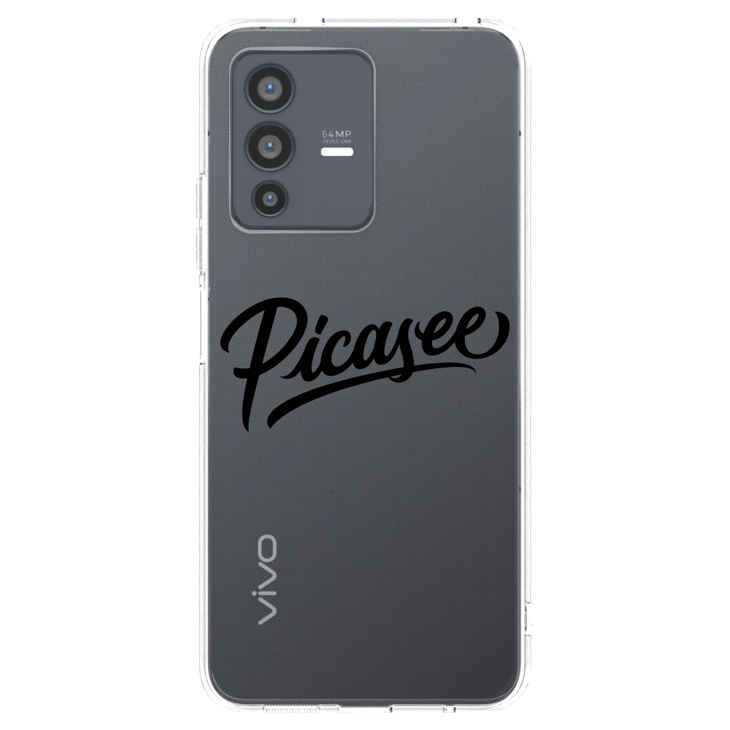 Picasee silikonowe przeźroczyste etui na Vivo V23 5G - Picasee - old logo - black