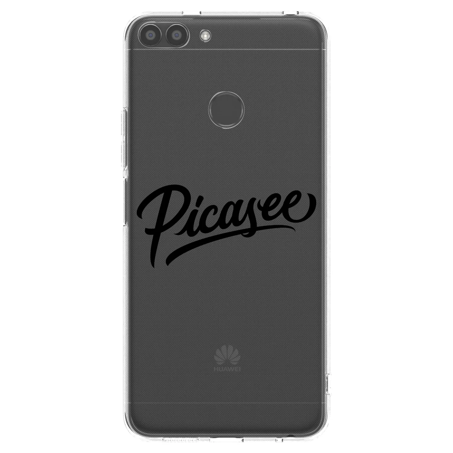 Picasee silikonowe przeźroczyste etui na Huawei P Smart - Picasee - old logo - black