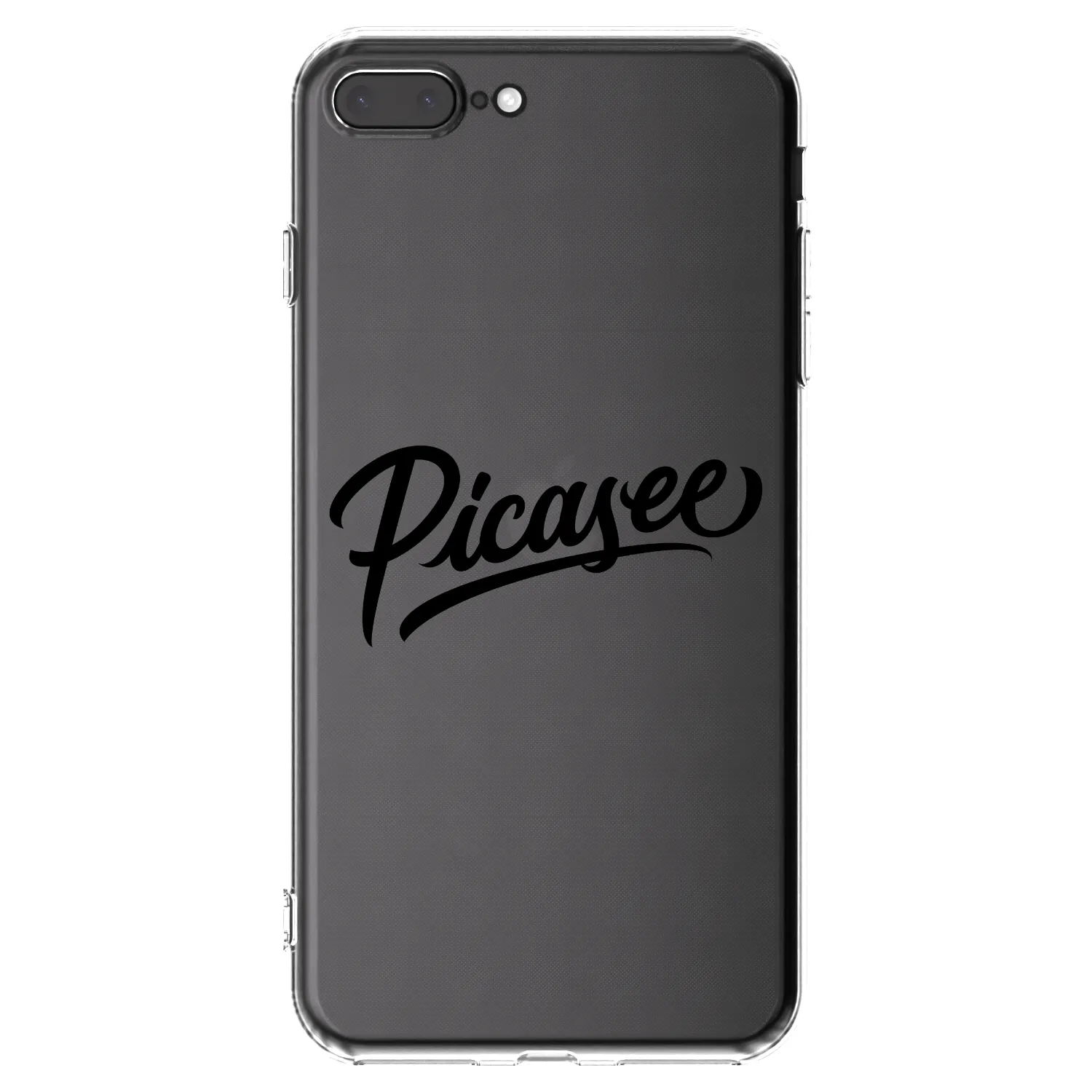Picasee silikonowe przeźroczyste etui na Apple iPhone 8 Plus - Picasee - old logo - black