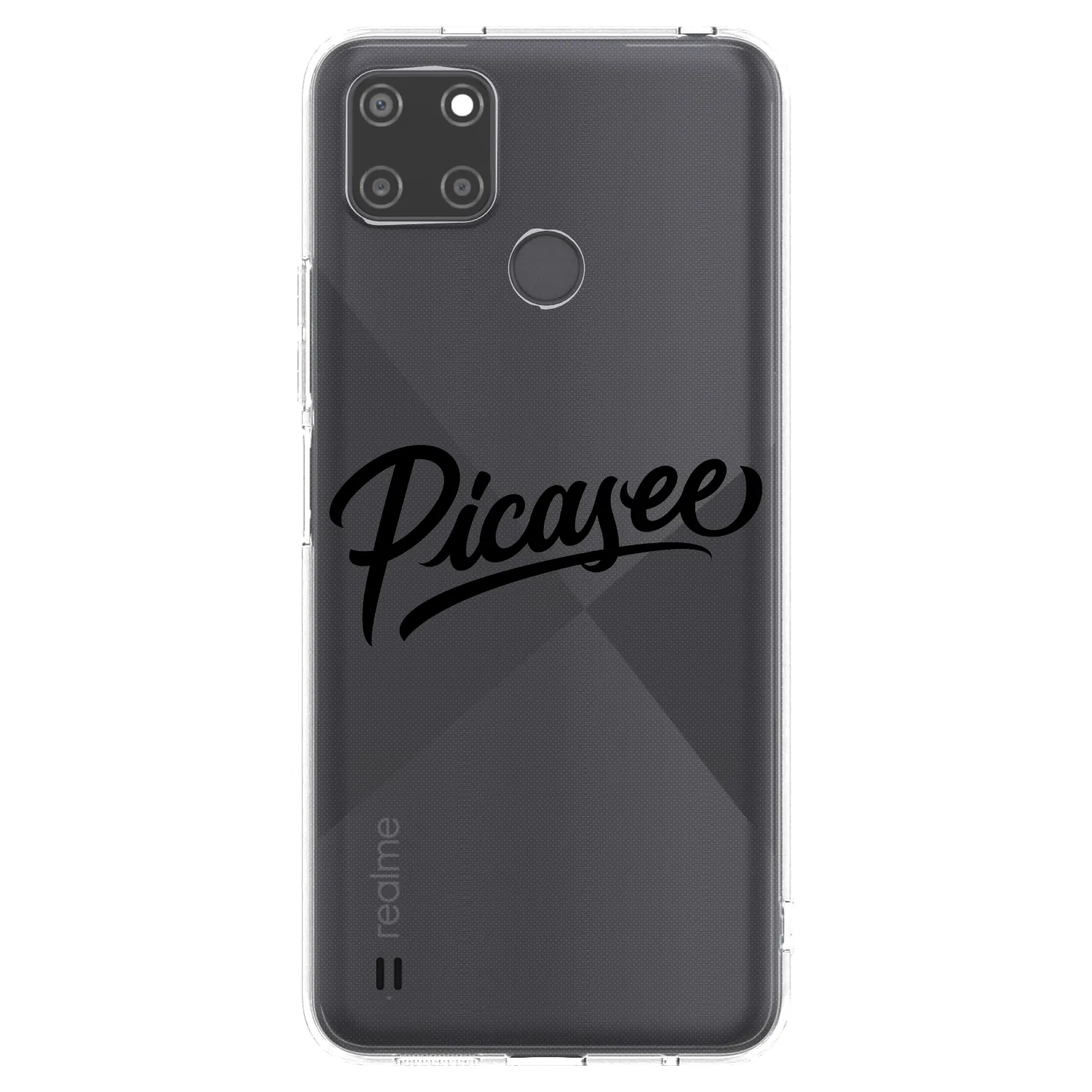 Picasee silikonowe przeźroczyste etui na Realme C21Y - Picasee - old logo - black