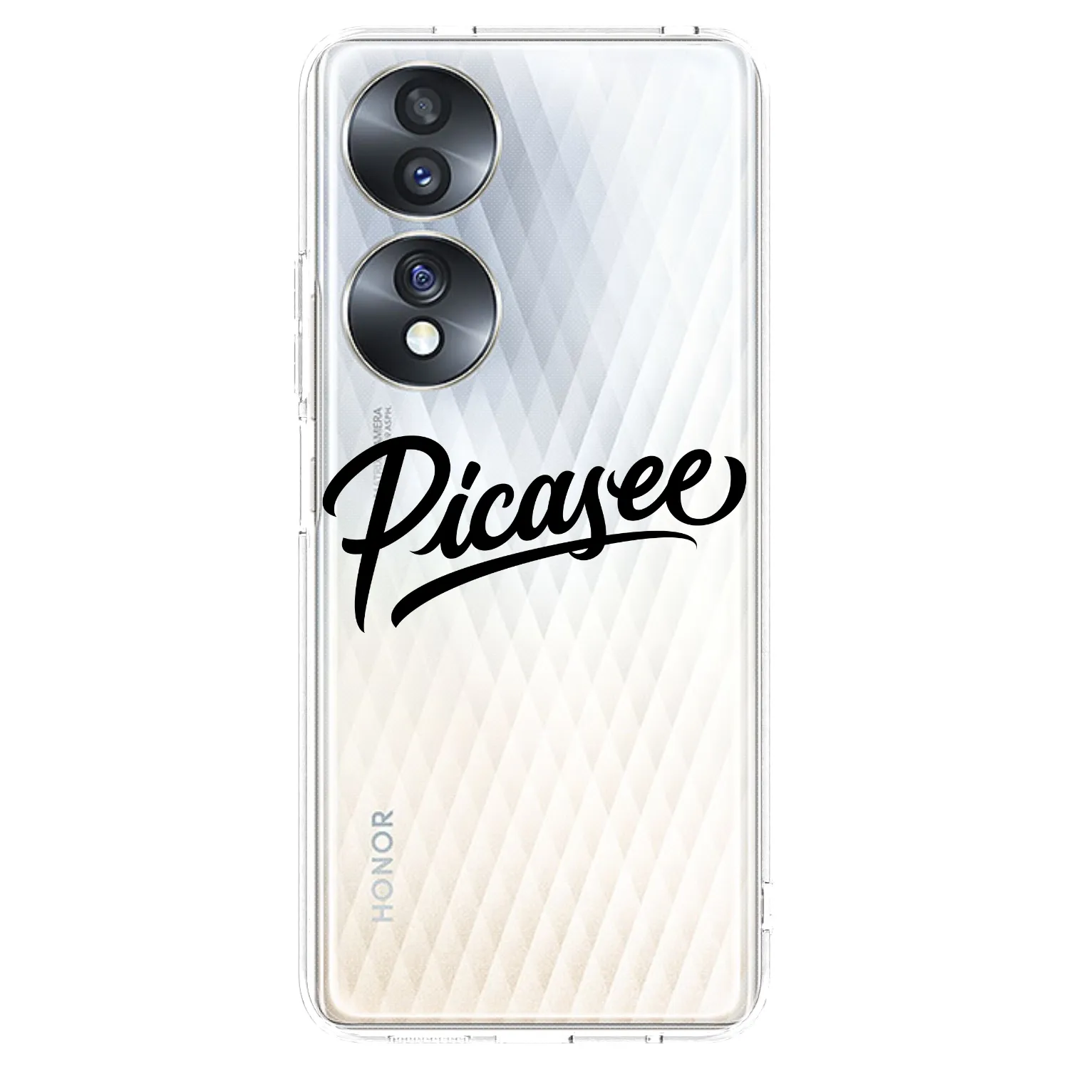 Picasee silikonowe przeźroczyste etui na Honor 70 - Picasee - old logo - black