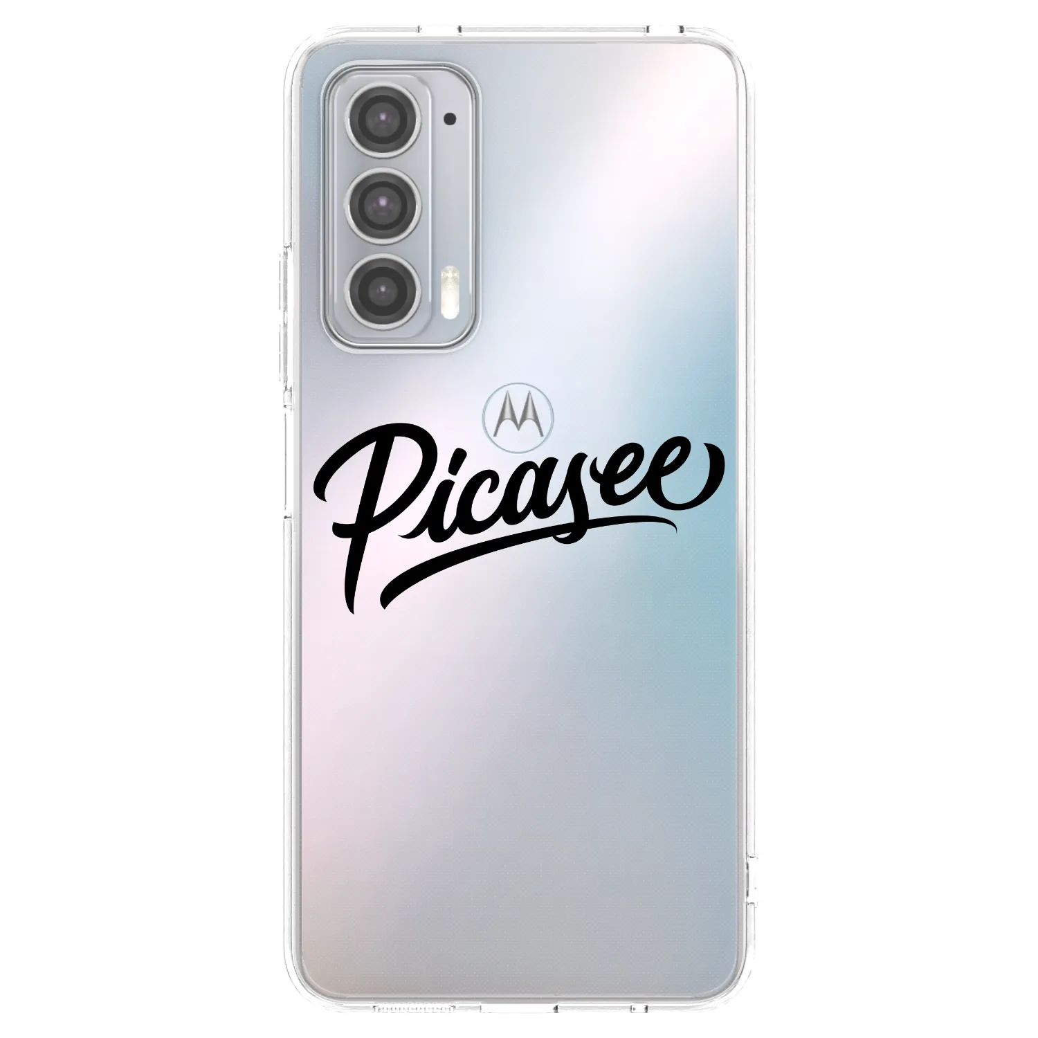 Picasee silikonowe przeźroczyste etui na Motorola Edge 20 - Picasee - old logo - black