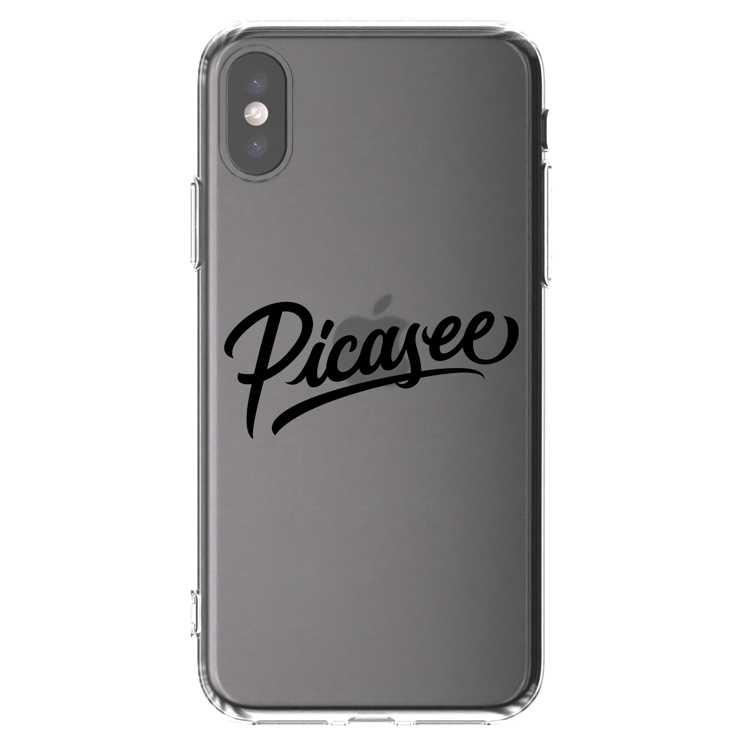 Picasee silikonowe przeźroczyste etui na Apple iPhone X/XS - Picasee - old logo - black
