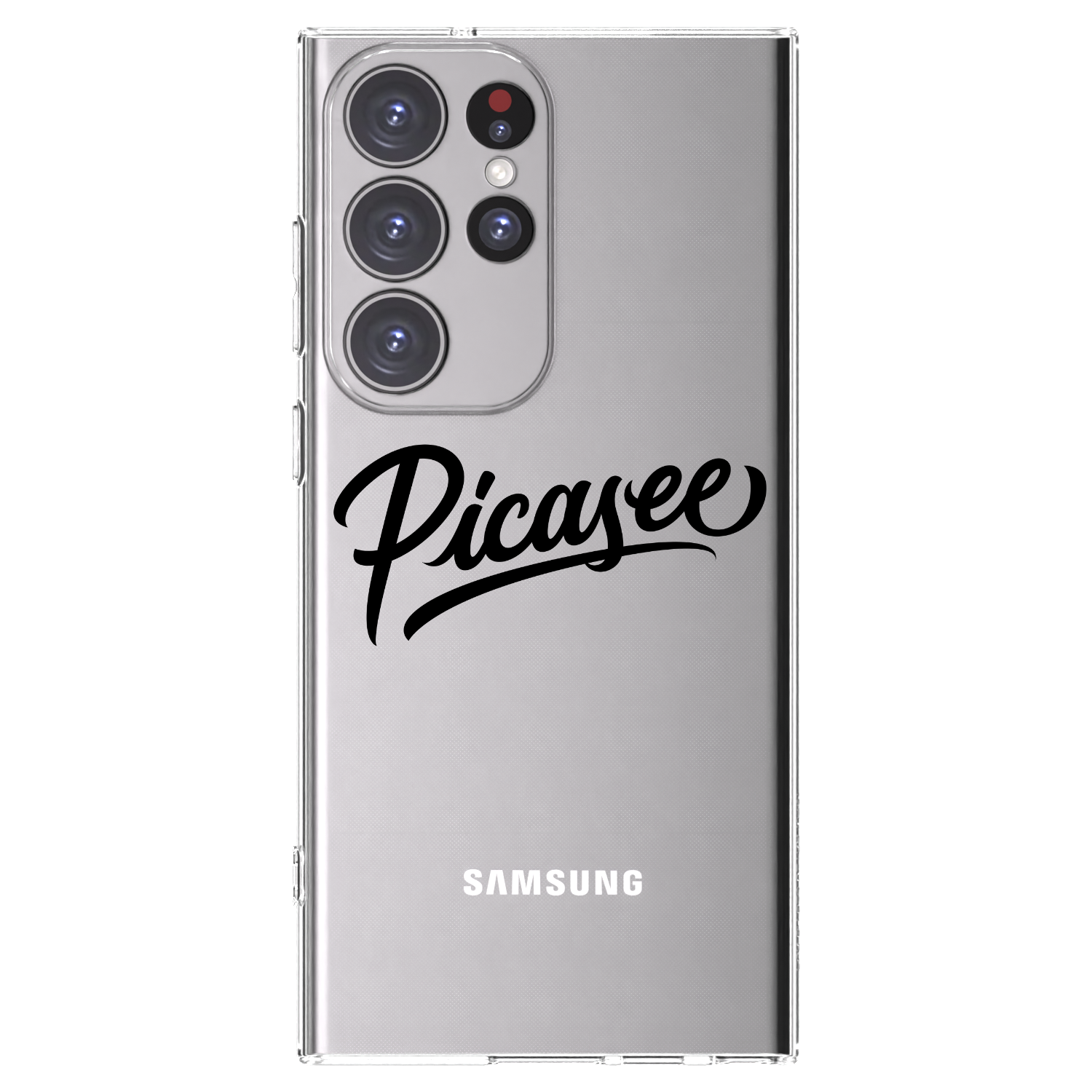 Picasee silikonowe przeźroczyste etui na Samsung Galaxy S23 Ultra 5G - Picasee - old logo - black