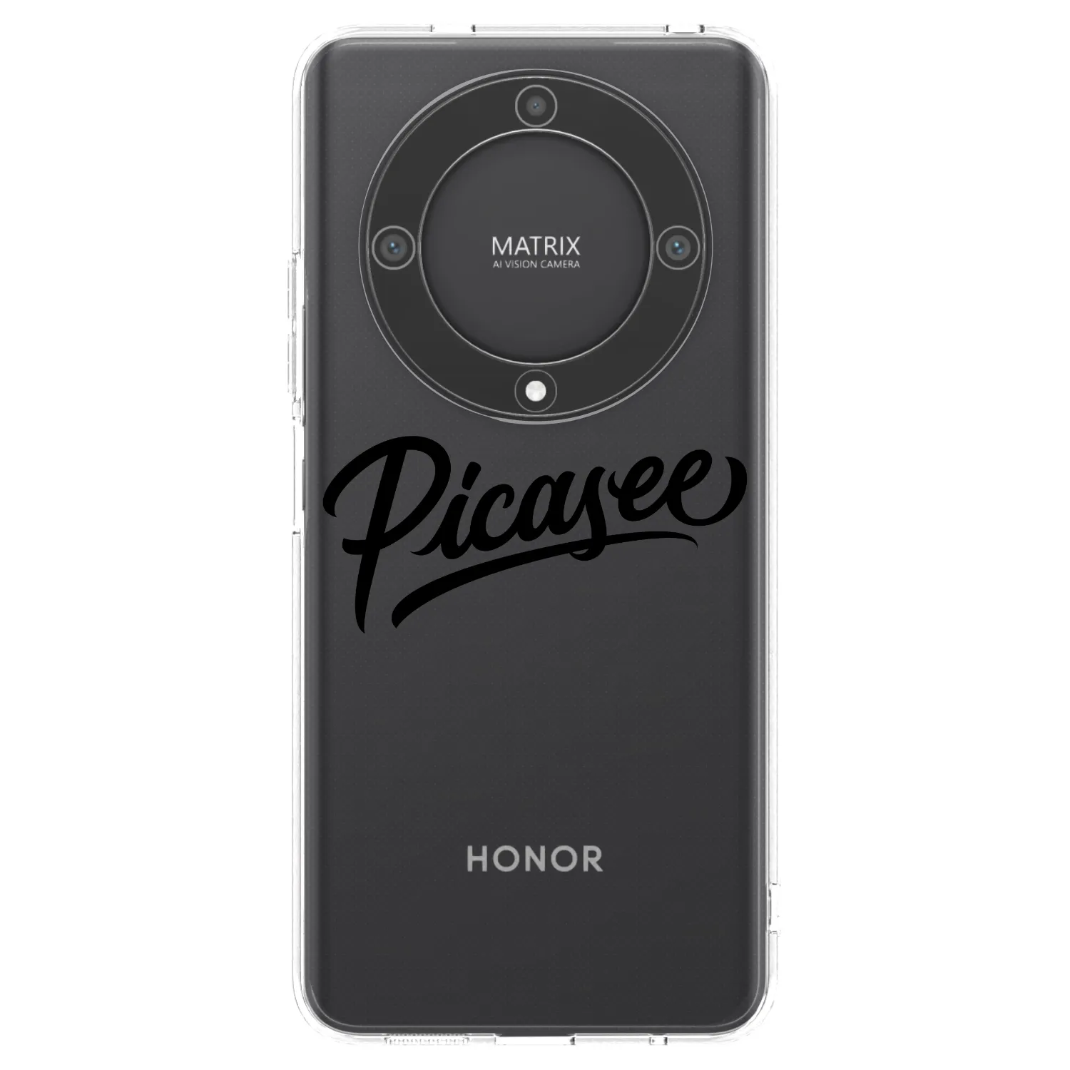 Picasee silikonowe przeźroczyste etui na Honor Magic5 Lite 5G - Picasee - old logo - black
