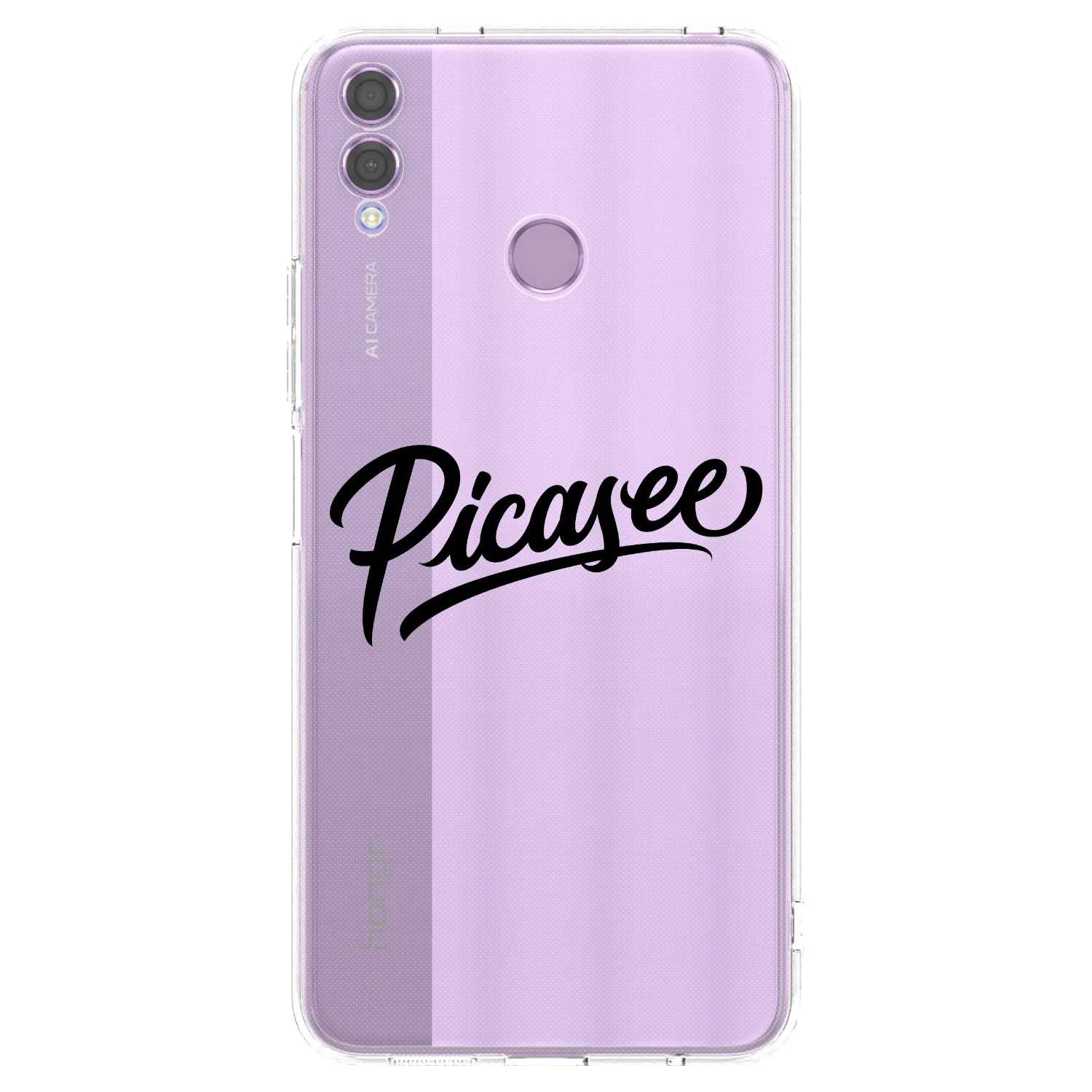 Picasee silikonowe przeźroczyste etui na Honor 8X - Picasee - old logo - black