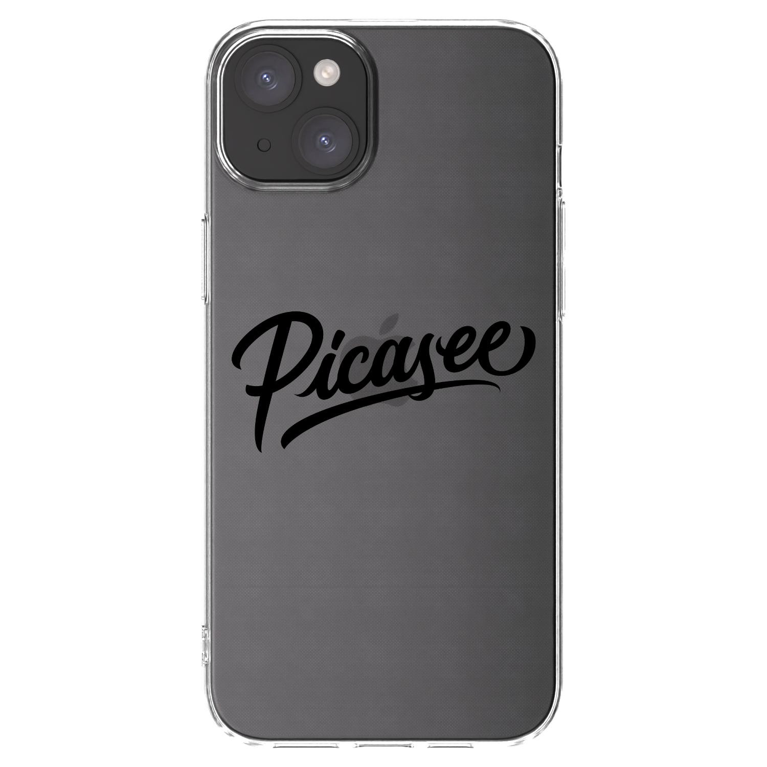 Picasee silikonowe przeźroczyste etui na Apple iPhone 15 Plus - Picasee - old logo - black