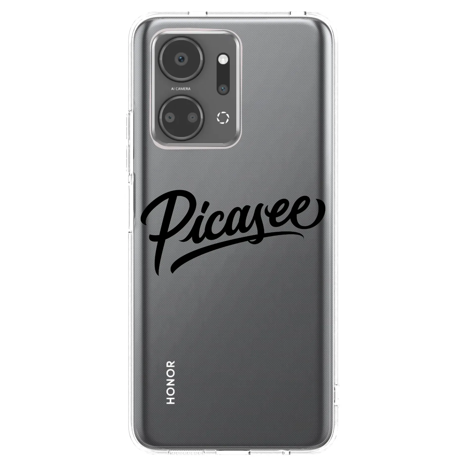 Picasee silikonowe przeźroczyste etui na Honor X7a - Picasee - old logo - black