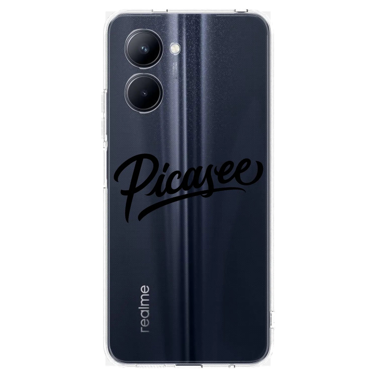 Picasee silikonowe przeźroczyste etui na Realme C33 (2023) - Picasee - old logo - black