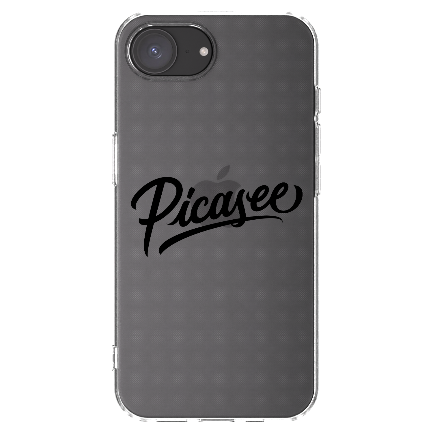 Picasee silikonowe przeźroczyste etui na Apple iPhone 16e - Picasee - old logo - black