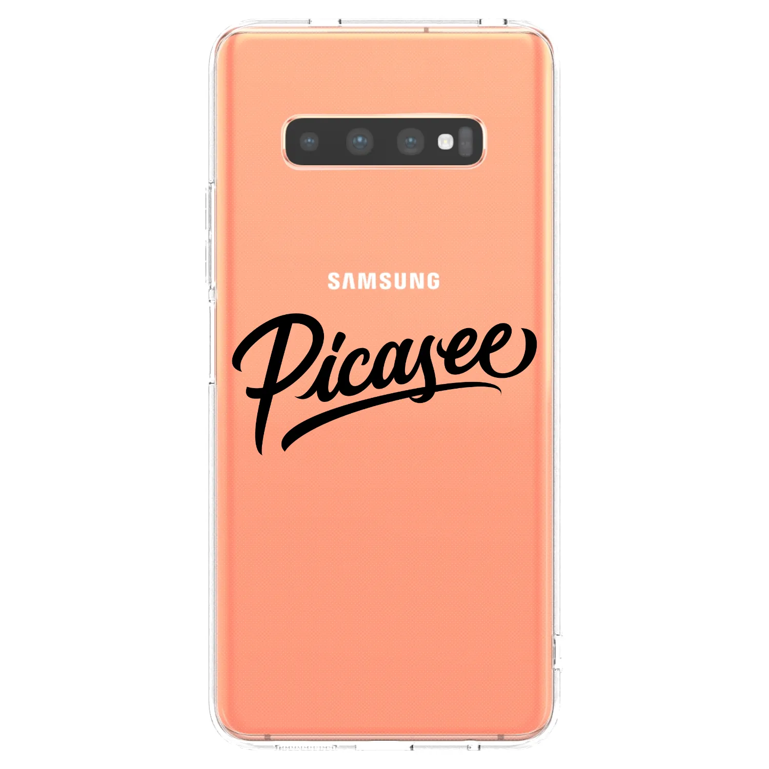 Picasee silikonowe przeźroczyste etui na Samsung Galaxy S10 Plus G975 - Picasee - old logo - black