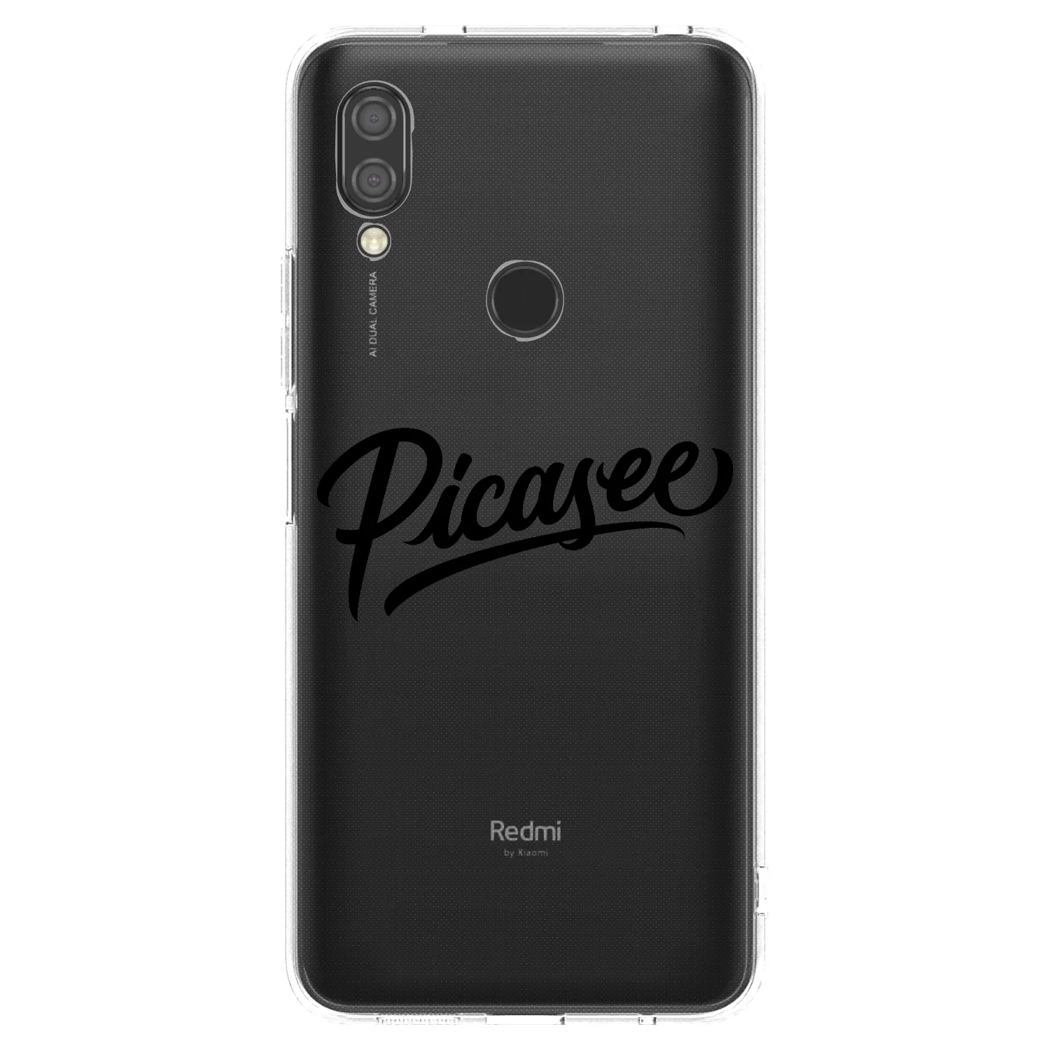 Picasee silikonowe przeźroczyste etui na Xiaomi Redmi 7 - Picasee - old logo - black