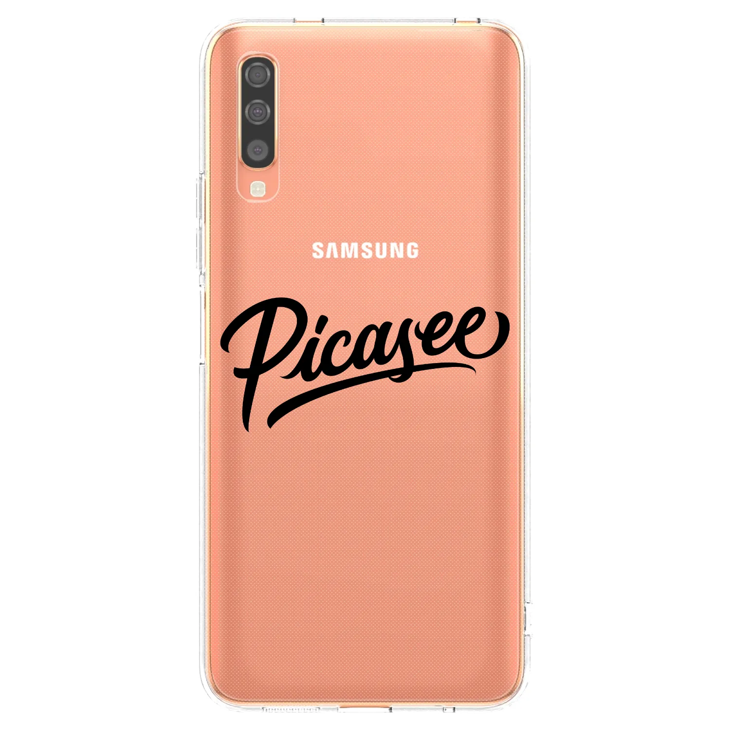 Picasee silikonowe przeźroczyste etui na Samsung Galaxy A70 A705F - Picasee - old logo - black