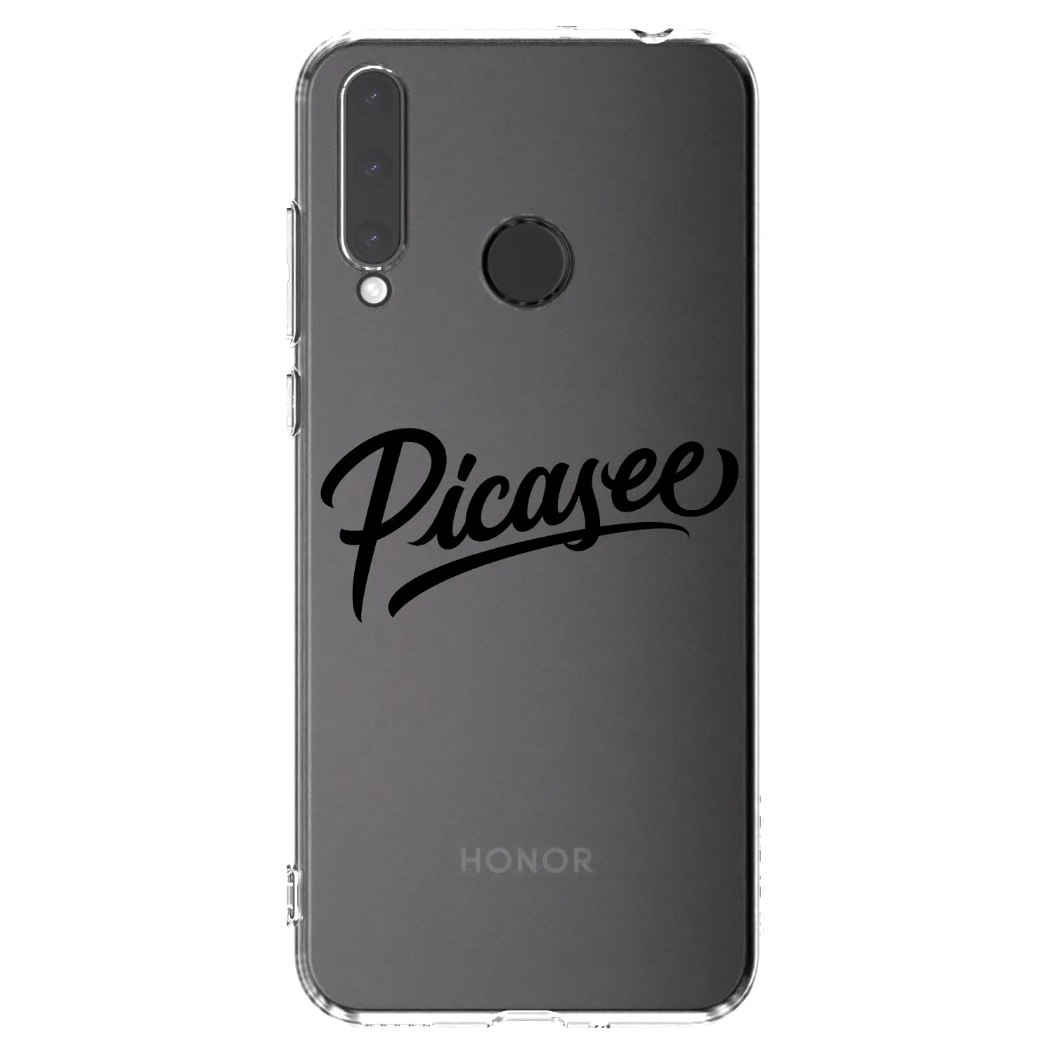 Picasee silikonowe przeźroczyste etui na Honor 20 Lite - Picasee - old logo - black