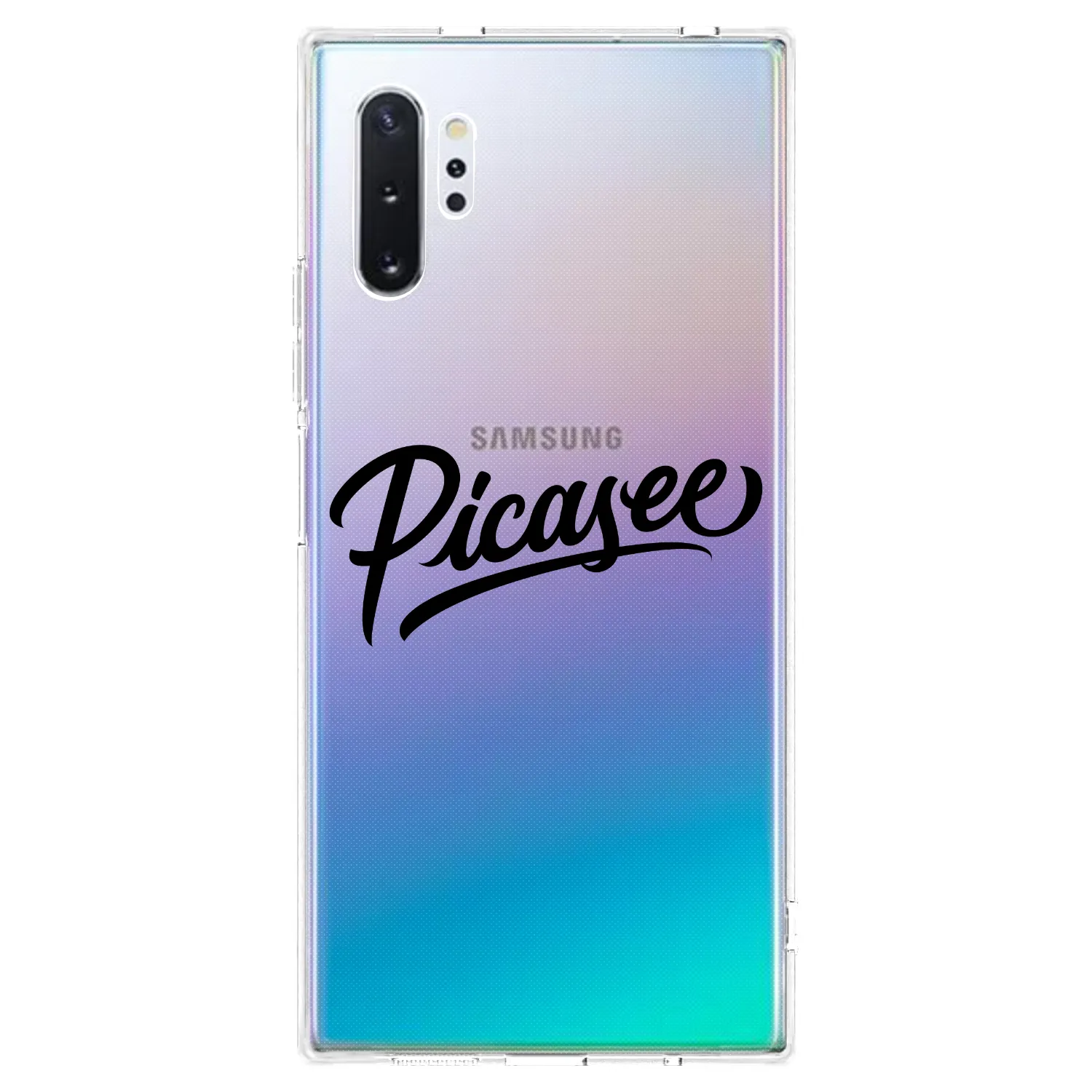 Picasee silikonowe przeźroczyste etui na Samsung Galaxy Note 10+ N975F - Picasee - old logo - black