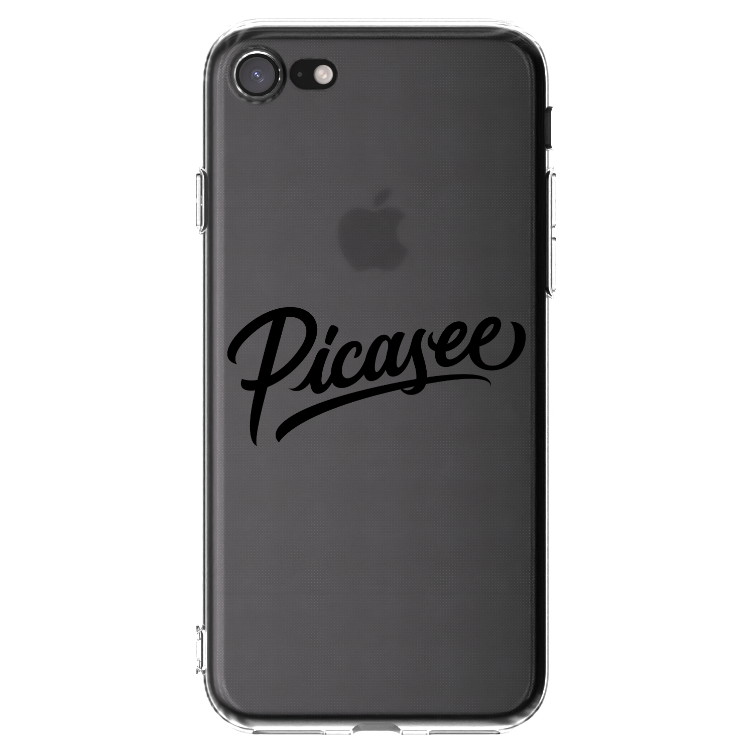 Picasee silikonowe przeźroczyste etui na Apple iPhone 8 - Picasee - old logo - black